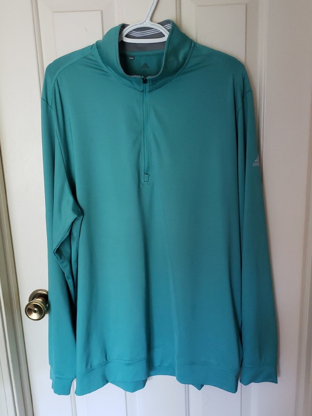 Adidas Men’s Teal Quarter-Zip Performance Pullover XL
